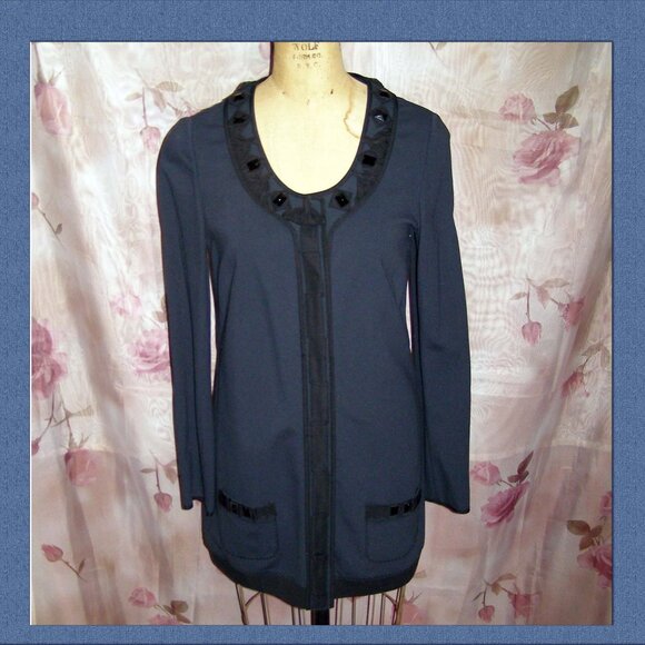 NWOT size M/L Elie Tahari Navy Blue Blazer/Cardigan - Picture 1 of 12